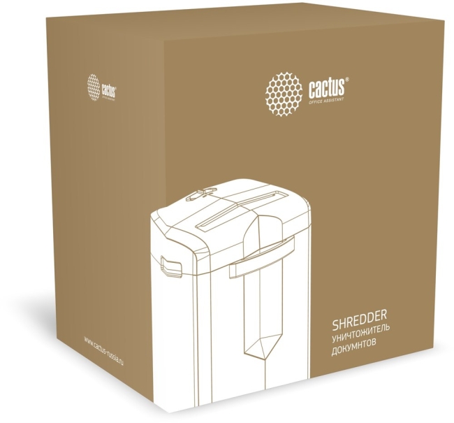 Шредер Cactus CS-SH-15-20-4X35 черный/серый (секр.P-4) перекрестный 15лист. 20лтр. скрепки скобы пл.карты CD