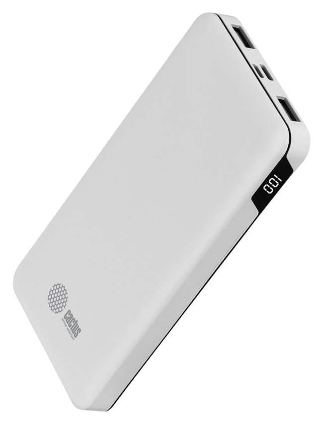 Мобильный аккумулятор Cactus CS-PBFSKT-10000 10000mAh 2.1A белый