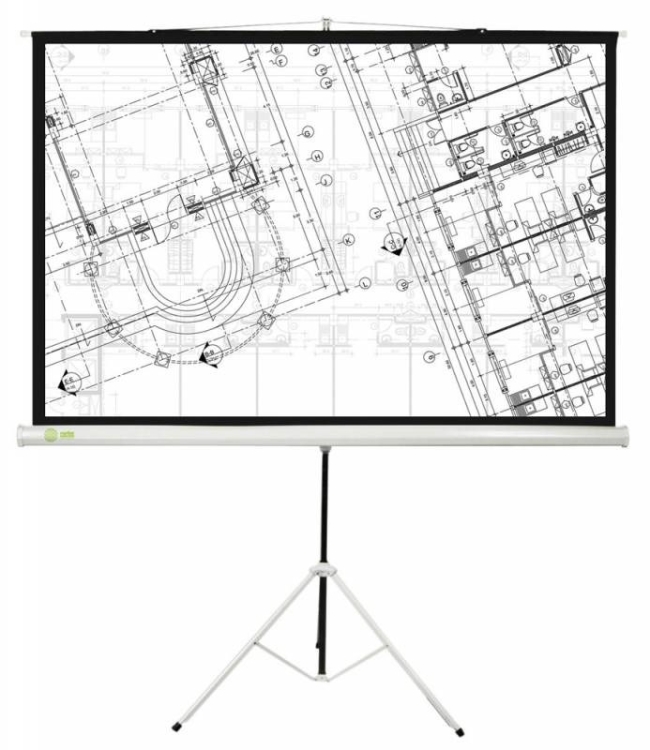 Экран Cactus 127x127см Triscreen CS-PST-127X127 1:1 напольный рулонный черный